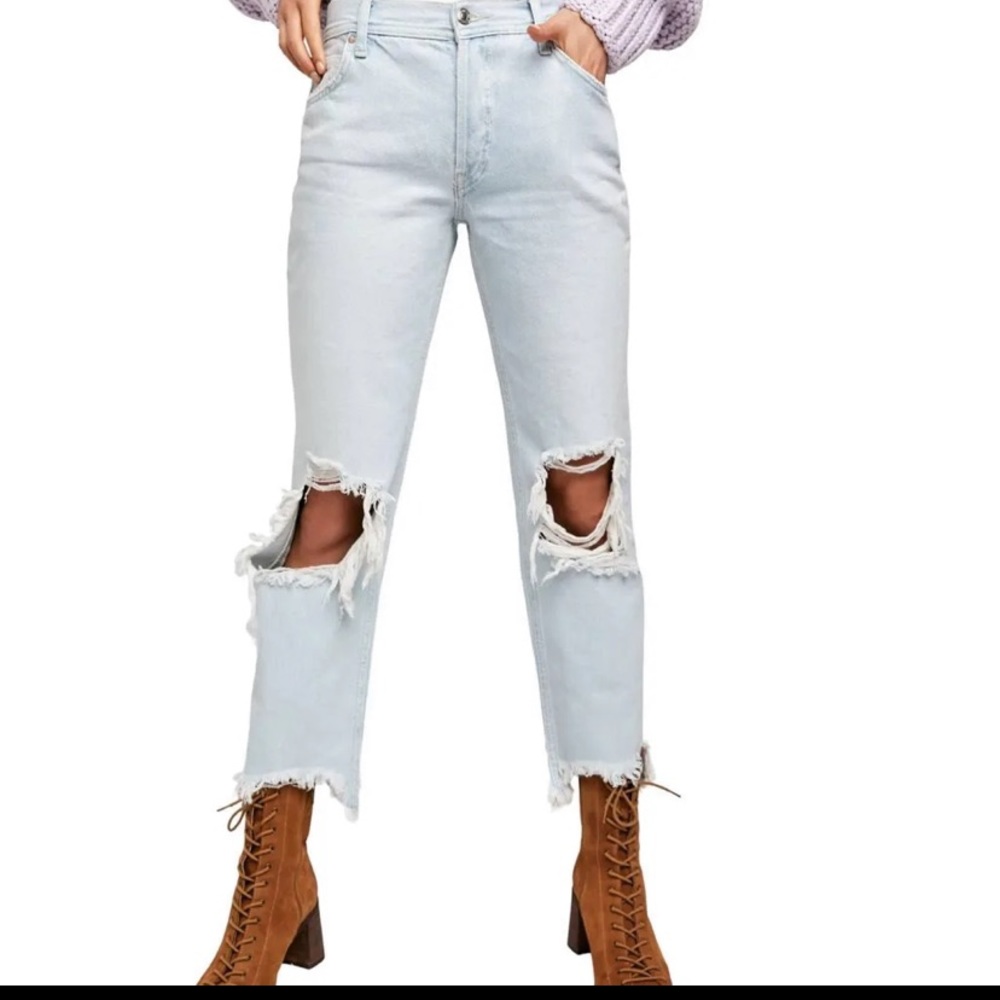 Free People x We The Free Maggie Midrise Jean in Paradise Blue